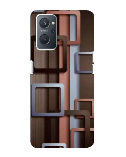 Чехол для OPPO A76 с картинкой «Коричневые объемные квадраты»