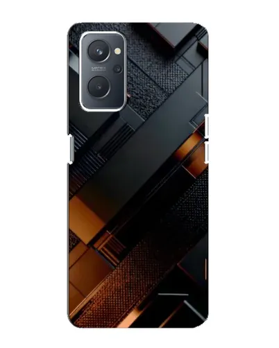 Чехол для OPPO A76 с картинкой «Черные геометрические блоки»