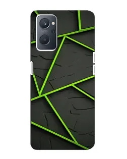 Чехол для OPPO A76 с картинкой «Зеленые геометрические линии»