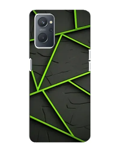 Чехол для OPPO A76 с картинкой «Зеленые геометрические линии»