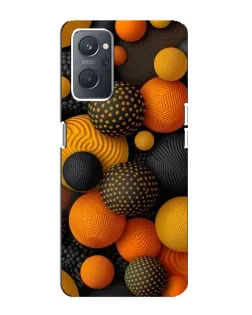 Чехол для OPPO A76 с картинкой «Объемные оранжевые сферы»