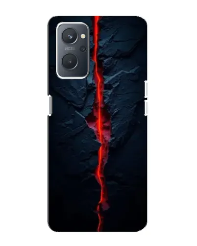 Чехол для OPPO A76 с картинкой «Kрасная лавовая трещина»