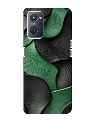 Чехол для OPPO A76 с картинкой «Зеленые кожаные волны»