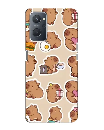 Чехол для OPPO A76 с картинкой «Капибары паттерн»