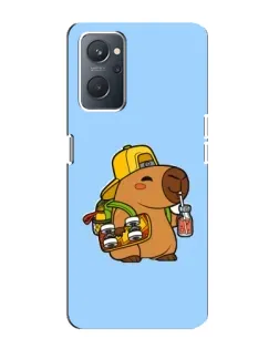 Чехол для OPPO A76 с картинкой «Капибара на скейте»