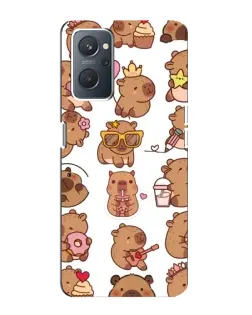 Чехол для OPPO A76 с картинкой «Стикерпак с капибарами»