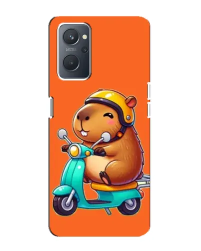 Чехол для OPPO A76 с картинкой «Капибара на скутере»