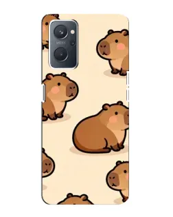 Чехол для OPPO A76 с картинкой «Паттерн милых капибар»