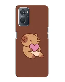 Чехол для OPPO A76 с картинкой «Капибара с сердцем»
