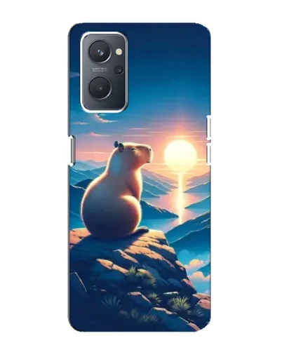 Чехол для OPPO A76 с картинкой «Закат солнца с капибарой»