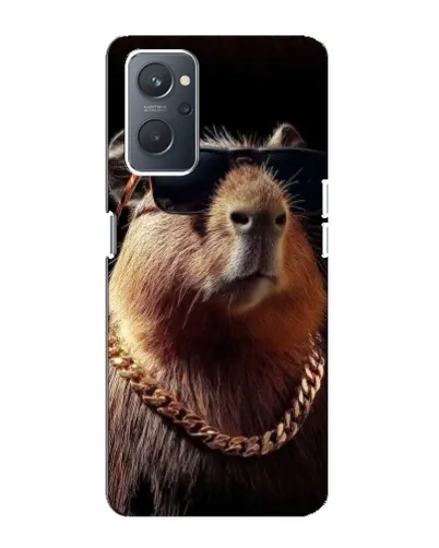 Чехол для OPPO A76 с картинкой «Капибара золотая цепь»