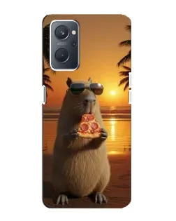 Чехол для OPPO A76 с картинкой «Капибара с пиццей»
