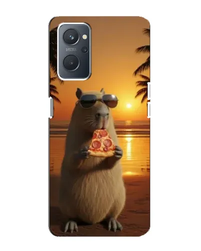 Чехол для OPPO A76 с картинкой «Капибара с пиццей»