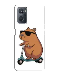 Чехол для OPPO A76 с картинкой «Капибара на самокате»