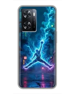 Чехол для OPPO A77 с картинкой «Jordan Gold Jumpman»
