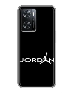 Чехол для OPPO A77 с картинкой «Jordan White Logo»