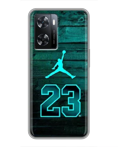 Чехол для OPPO A77 с картинкой «Jordan Cyan 23»