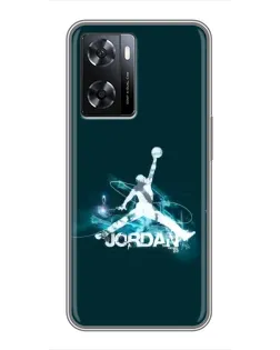 Чехол для OPPO A77 с картинкой «Jordan Blue Fire»