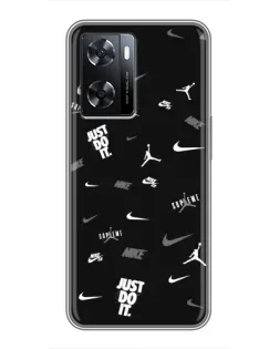 Чехол для OPPO A77 с картинкой «Nike Black Pattern»