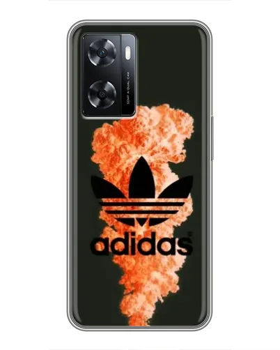 Чехол для OPPO A77 с картинкой «Оранжевый дым Adidas»