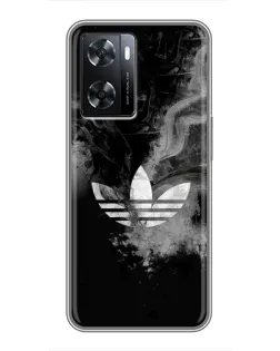 Чехол для OPPO A77 с картинкой «Абстрактный дым Adidas»