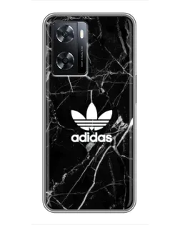 Чехол для OPPO A77 с картинкой «Белый мрамор Adidas»