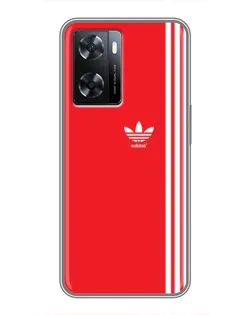 Чехол для OPPO A77 с картинкой «Красный минимализм Adidas»