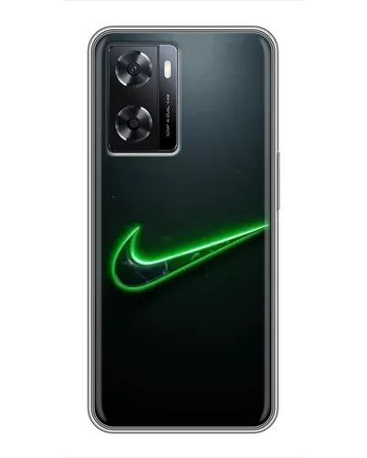 Чехол для OPPO A77 с картинкой «Неоновый контур Nike»