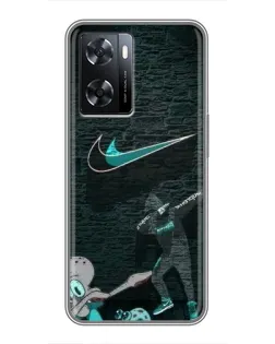 Чехол для OPPO A77 с картинкой «Спортивный арт Nike»