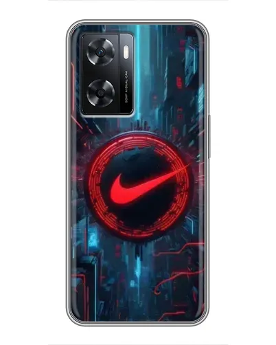 Чехол для OPPO A77 с картинкой «Техногенный стиль Nike»