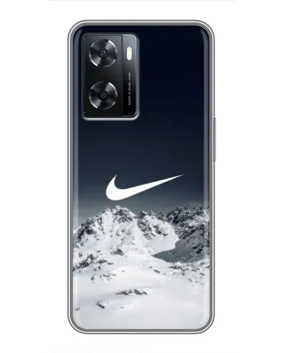 Чехол для OPPO A77 с картинкой «Nike — зимние горы»