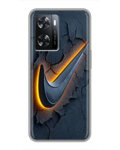 Чехол для OPPO A77 с картинкой «Объемный логотип Найк»