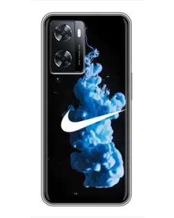 Чехол для OPPO A77 с картинкой «Nike и синий дым» Чехол для OPPO A77 с картинкой «Nike и синий дым»