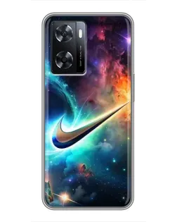 Чехол для OPPO A77 с картинкой «Космический Nike Swoosh» Чехол для OPPO A77 с картинкой «Космический Nike Swoosh»