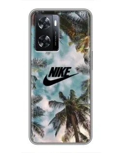 Чехол для OPPO A77 с картинкой «Тропический принт Nike» Чехол для OPPO A77 с картинкой «Тропический принт Nike»