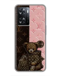 Чехол для OPPO A77 с картинкой «Мишка в стиле LV»
