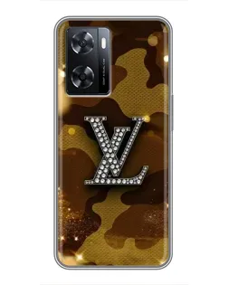 Чехол для OPPO A77 с картинкой «Камуфляжный Louis Vuitton»