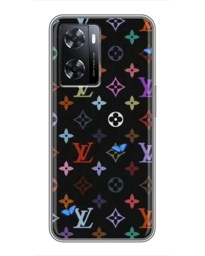 Чехол для OPPO A77 с картинкой «Цветная монограмма LV»