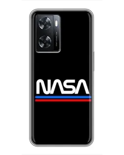 Чехол для OPPO A77 с картинкой «NASA — классика Red Blue»
