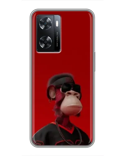 Чехол для OPPO A77 с картинкой «Bored Ape в красном»