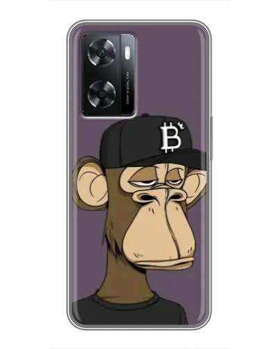 Чехол для OPPO A77 с картинкой «Bored Ape в кепке»
