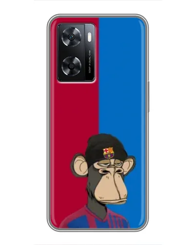 Чехол для OPPO A77 с картинкой «Bored Ape — фанат Барсы»
