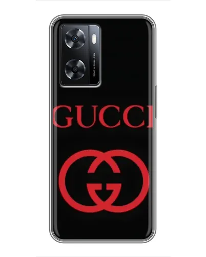 Чехол для OPPO A77 с картинкой «Gucci — красный логотип»