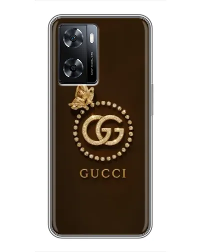 Чехол для OPPO A77 с картинкой «Gucci — золотая бабочка»