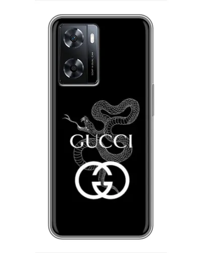 Чехол для OPPO A77 с картинкой «Gucci — серебряная змея»