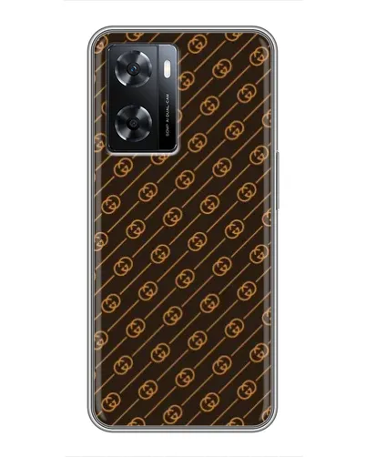 Чехол для OPPO A77 с картинкой «Gucci — золотые диагонали»