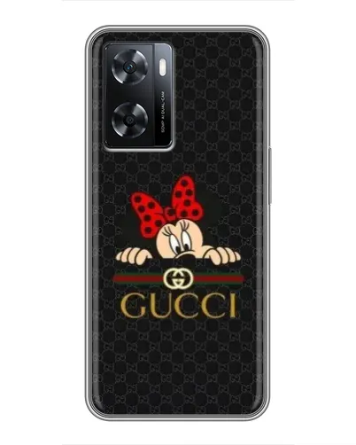 Чехол для OPPO A77 с картинкой «Минни Маус Gucci — черный»
