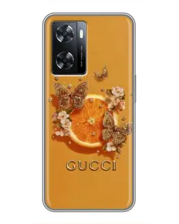Чохол для OPPO A77 з картинкою «Gucci — золоті метелики» Чохол для OPPO A77 з картинкою «Gucci — золоті метелики»
