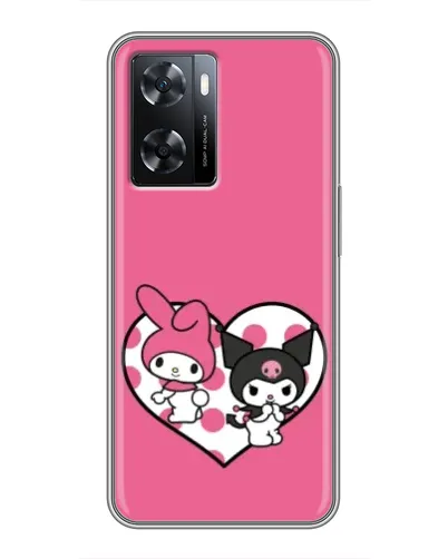 Чехол для OPPO A77 с картинкой «Kuromi и My Melody»