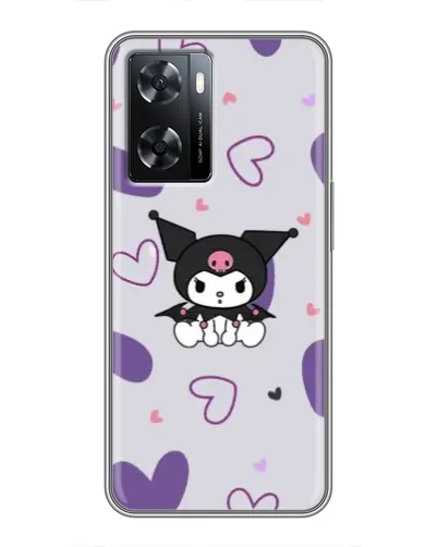 Чехол для OPPO A77 с картинкой «Kuromi и лавандовые сердца»
